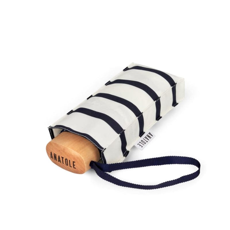 Anatole Henri Navy Striped Micro Umbrella