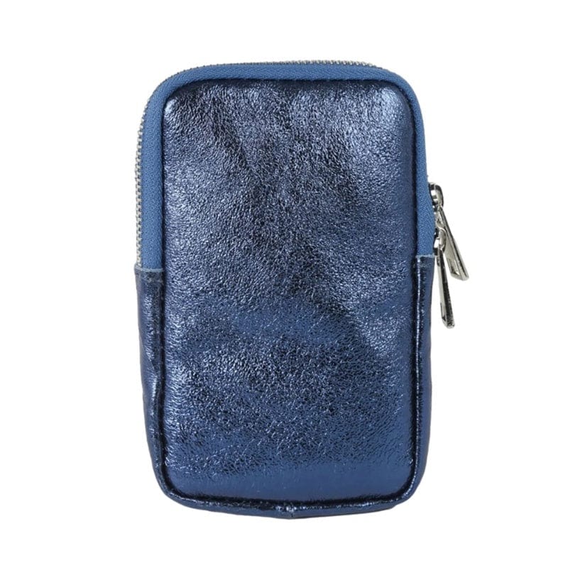 Maison Fanli Phone Pouch - Metallic Blue Jeans