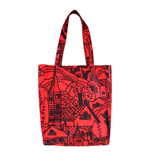 Dragstar Handprinted Village Tote Bag ethical Womens Fashion Slow fashion Made in Sydney Australia