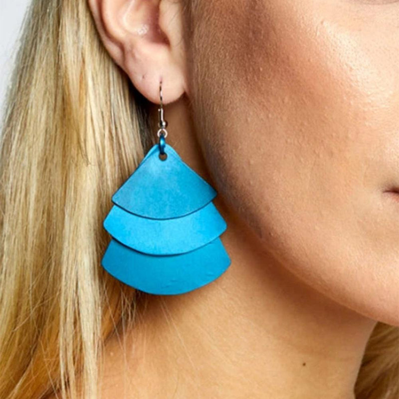 Monica Fan Earrings - light sky blue