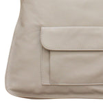 Leather Tote Bag - Beige